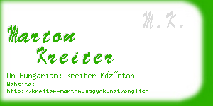 marton kreiter business card